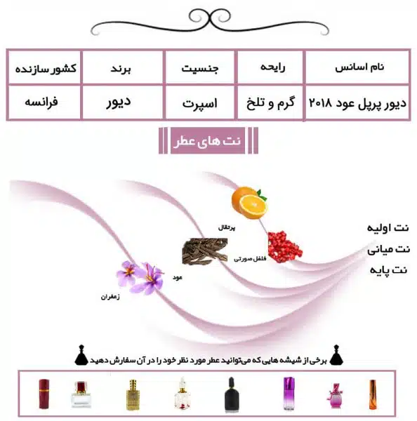 عطر اسپرت دیور پرپل عود
